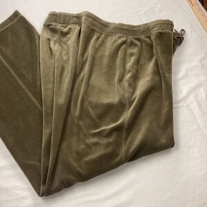 Jones New York Velour Sweatpants Olive Green Size XL